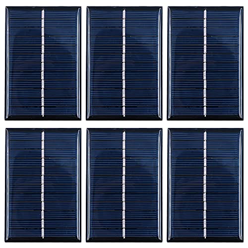 Packung mit 6 ZONADAH 0.6W 6V Mini Solar Panel, Batter Charger, DIY Home, Science School Projekte, Camping, Angeln, Wandern Outdoor Garten Licht Ladewerkzeuge Cover