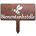 Produktbild EXTRAVAGANT® Gartenstecker Bienentankstelle Gartendeko Kräuterbeetstecker Gartenschild Pflanzenstecker Metall Stahl Rost Edelrost wetterfest für Garten Beet Roststecker Blumenstecker