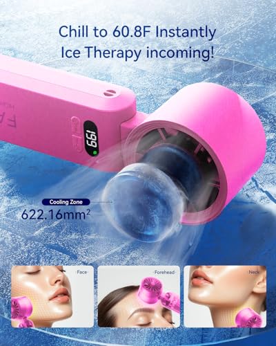 Image of 2 Pack Handheld Portable Turbo Fan with Ice Cooler, Speed (1-199) 5500mAh*2 Rechargeable Personal Fan,[20H Cooling Time] Mini Yet Powerful, Small Pocket Fans for Travel /Outdoor /Office, Hot Pink