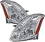 Carpartsinnovate For 04-06 Maxima Clear Projector Headlights Replacement Head Lamps Pair