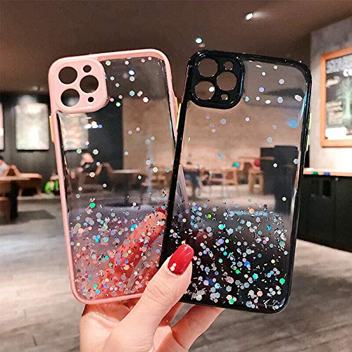 Image of VONZEE Case Compatible with iPhone 11 (6.1 inch), Non Moving Glitter Cover for Girls & Women Soft TPU Shockproof Anti Scratch Drop Protection Cover (Black)