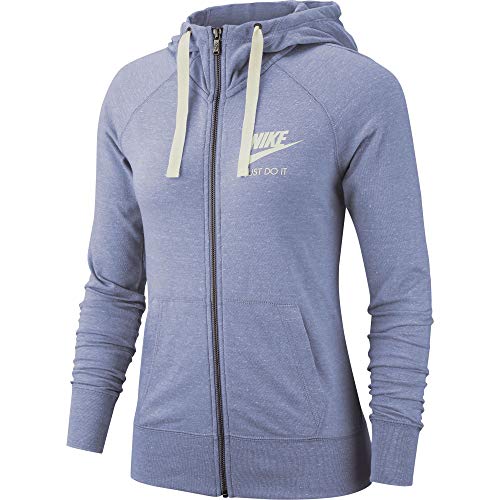 Nike Womens Sportswear Gym Vintage Full-Zip Hoodie, Oxygen Purple/Sail, Size Small