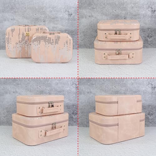 Image of NFI essentials Printed Makeup Box Set of 2 Cosmetic Box Jewellery Bridal Box Trousseau Box Vanity Beauty Case Organizer for Wedding Makeup Bag for Bride