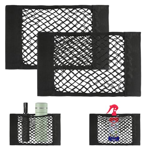 Keratobleem 2PCS Redes de Almacenamiento para Maletero de Coche, 40 x 25 cm Red de Almacenamiento, con Adhesivo mágico, para camión de Coche