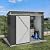 JY QAQA 6x4 FT Metal Outdoor Garden Storage Shed,Waterproof Metal Garden Sheds with Window and Lockable Double Door,Weather Resistant Steel Tool Storage House Shed for,Garden,Patio,Lawn, Dark Grey