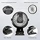 Gaeymy Mini Ventilator Akku mit Clip, USB-C Grow Ventilator Klein, Manuelle Drehung Tisch Ventilatoren Leise mit 3 Geschwindigkeiten, Tragbarer Aufladbar für Auto Camping Growzelt Kinderwagen