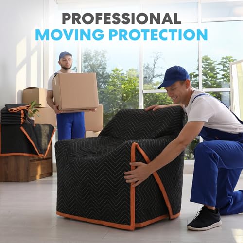 Image of Simpli-Magic Heavy Duty Padded Moving Blankets 72 inch x 40 inch - 12 Pack - Packing Blankets, Furniture Covers for Moving