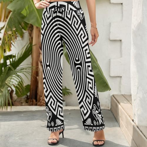 Nugier Women Wide Leg Palazzo, Casual Lounge Dressy Pants PJ Trouser Outfit(S-2XL)3