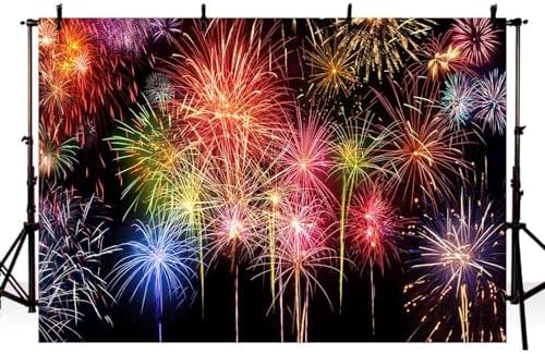 MEHOFOND 7x5ft Fireworks Photography Backdrop Colorful Beautiful