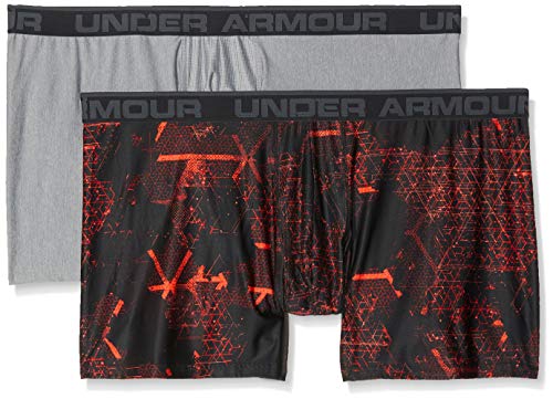 Under Armour Men's UA Original Series Printed Boxerjock - 2 Pack, Magma Orange/Steel Light Heather, 3XLarge