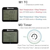 KETOTEK Wtyczka Termostatu Wylotowego z Dziennym Zegarem Nocnym Kontroler Temperatury Cyfrowego Ogrzewanie Chłodzenie 230V dla Gad Terrarium Grzałki Szklarnia Inkubator 220V