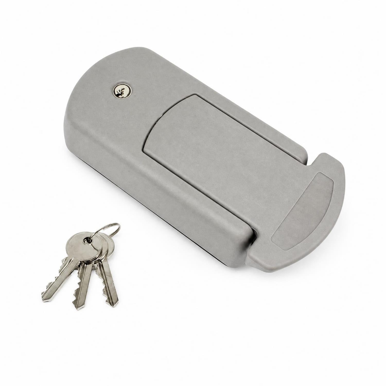 Industrial Door Handle Lock Assembly Rectangular Keyed Door Lock Flush Cover Rounded Edges, Door Panel 10 CM-image-49
