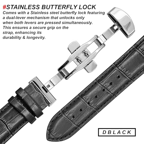 Image of DBLACK ''TST2'' Premium Leather Watch Strap, Bamboo Pattern Design Watch Band / / Compatible with Tissot Couturier 1853 & Other Models, Full-Padded Curved Watch Belt (Choose Your Size & Color)