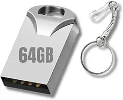 Pen Drive 64Gb Mini Com Chaveiro Para Armazenamento de Fotos, Videos e Arquivos