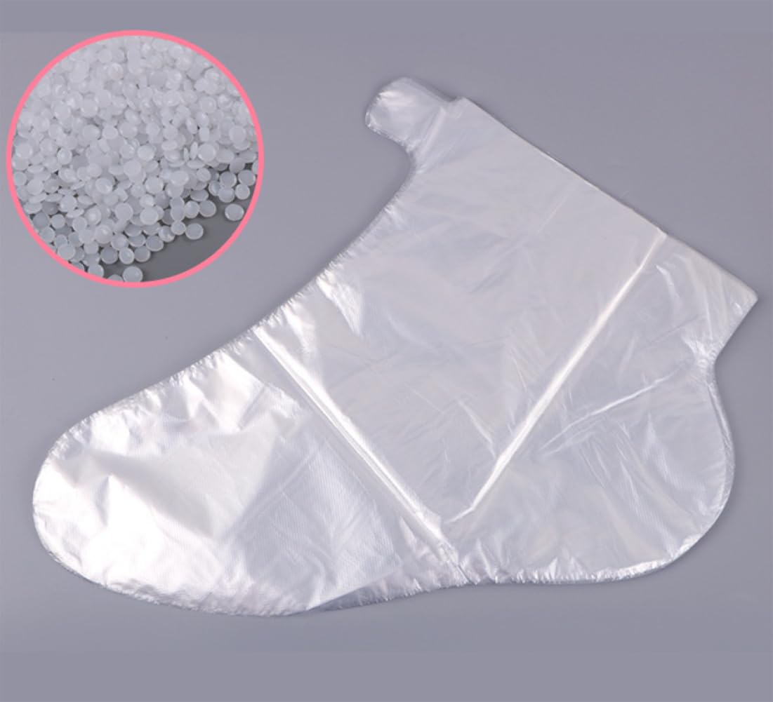 200Pcs Clear Plastic Disposable Booties with Stickers Paraffin Bath Liner Shoe Covers Foot Mask Socks Pedicure Liners Spa Gloves Wax Treatment Supplies - Image 3