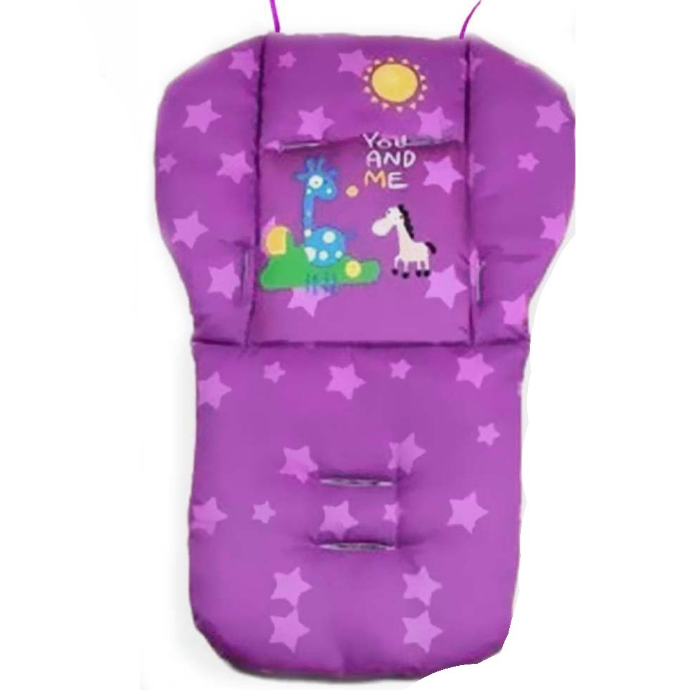 YOU AND ME Universal Breathable Baby Thick Stroller Cushion, Buggy Seat Liner for Child Pushchair Cart, Cotton (Purple)