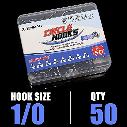 Image of Circle-Hooks-Fishing-Equipment-Octopus-Hooks-Saltwater-50 Pack #1 -12 /0
