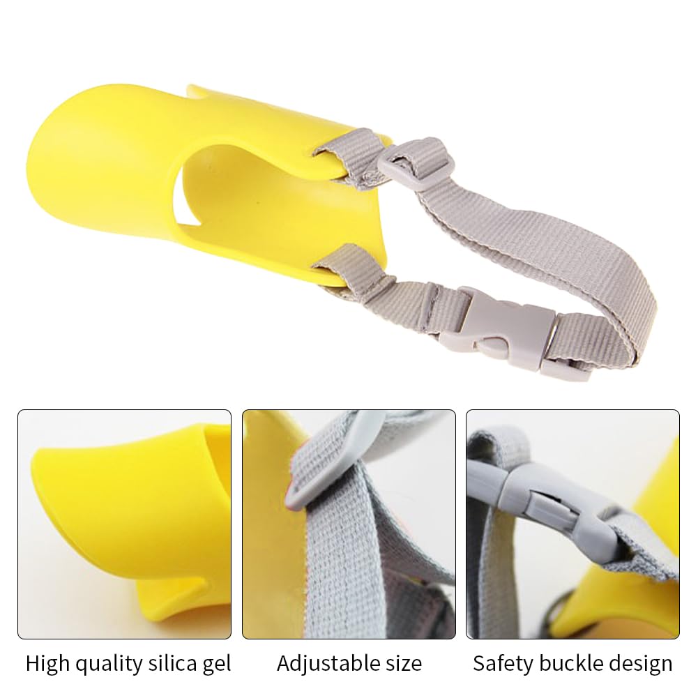 Anti Bite Duck Mouth Shape Dog Mouth Covers, Soft Silicone Mouths Cover with Adjustable Strap - Image 3