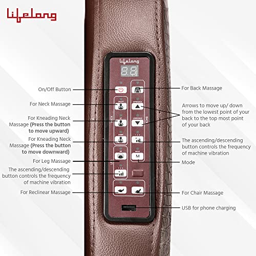 Image of Lifelong LLM549 Full Body Massage Chair with Recliner and powerful 3D back and Leg Massage for Home| Massage chair for Full Body Relaxation at Home, 1 Year Warranty, Electric, Brown