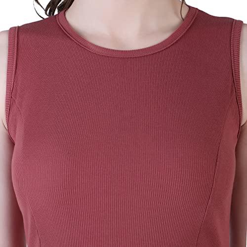 Image of Leriya Fashion Dresses for Women || Stretchable Ribbed Sleeveless Plain one piece for Girls || Beautiful Dress Perfect for Outing || Picnic || Events Wear mini Dress for Women