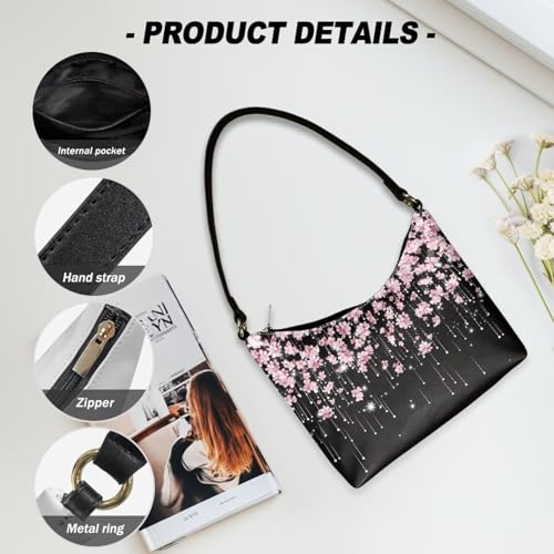 Image of Handbag for Women Leather Underam Shoulder Bag with Zipper Fashion Work Purse Waterproof Travel Wallet