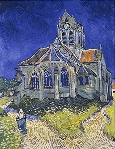 DOUBLETOP Vincent Van Gogh's Famous Oil Painting Orville Church 1000 Pieces of Cardboard Adult Jigsaw Puzzles Art Fun Puzzle Toy Wall Decoration Warm Parent-Child Activities