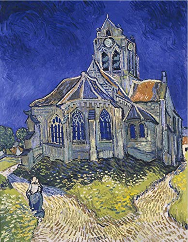 DOUBLETOP Vincent Van Gogh's Famous Oil Painting Orville Church 1000 Pieces of Cardboard Adult Jigsaw Puzzles Art Fun Puzzle Toy Wall Decoration Warm Parent-Child Activities