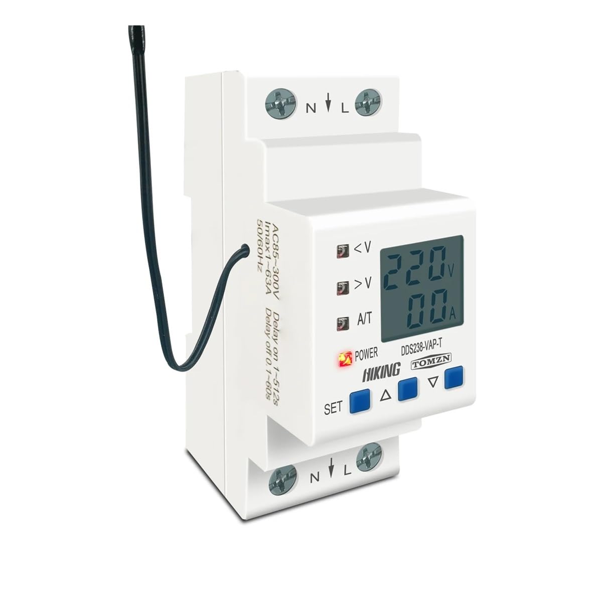 Interruttore Magnetotermico 63A Guida DIN regolabile su misura del dispositivo di protezione del dispositivo di protezione della tensione Protezione del limite di temperatura di temperatura Amperometr