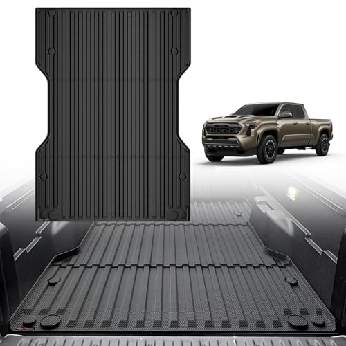 Image of TripleAliners Truck Mat Compatible with 2024-2026 Toyota Tacoma 6FT Accessories, Truck Bed Mat Heavy Duty Custom Fit All Weather Protection TPE Pickup Liner