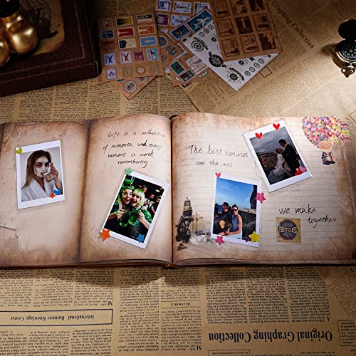 Scrapbook Photo Album,Our Adventure Book Scrapbook with 180 Pages Embossed Words Travel Scrapbook for Anniversary Christmases - Image 4