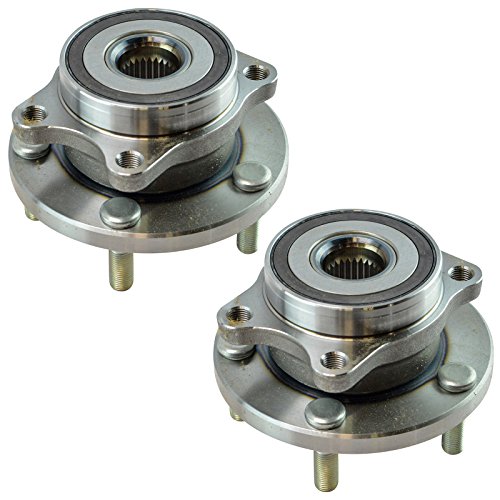 Image of TRQ Front Left and Right Wheel Bearing and Hub Assembly Set 2 Piece Compatible with 2019 Subaru Ascent 19-21 Forester 15-20 Legacy 15-20 Outback 04-14 Impreza WRX STI 2013 Impreza WRX STI Limited