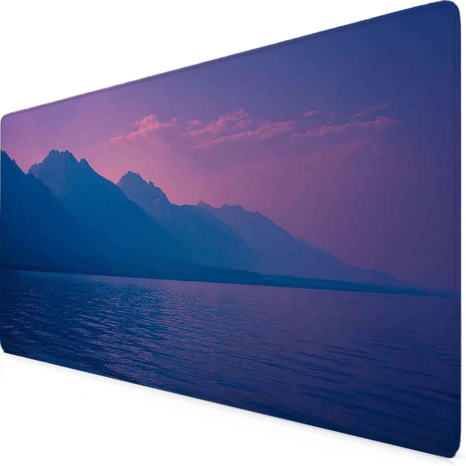 Podkładka pod mysz do gier fioletowa podkładka pod mysz krajobrazową podkładka pod mysz XXL 1200 x 600 mm mata biurkowa z przeszytymi krawędziami antypoślizgowa, do PC, nauki, gier, akcesoriów
