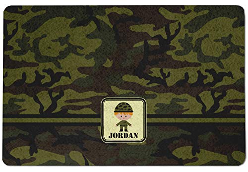 YouCustomizeIt Personalized Green Camo Dog Food Mat - Small w/Name or Text