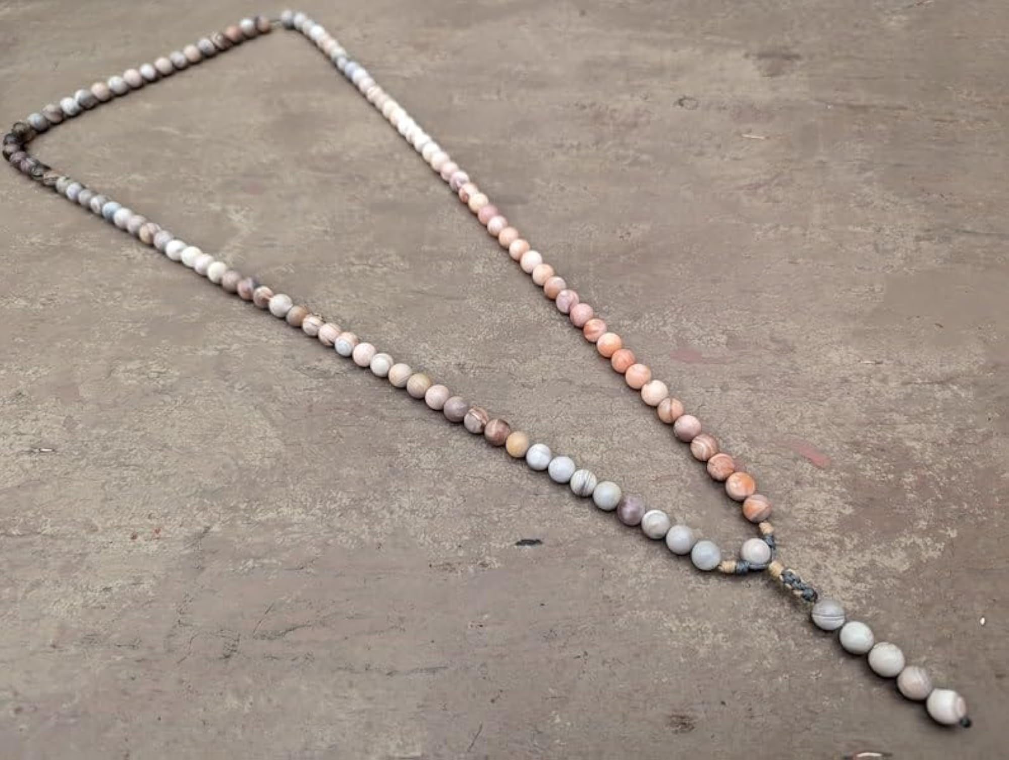 Natural Botswana Agate 6MM Round Beaded Handmade Prayer Mala Necklace