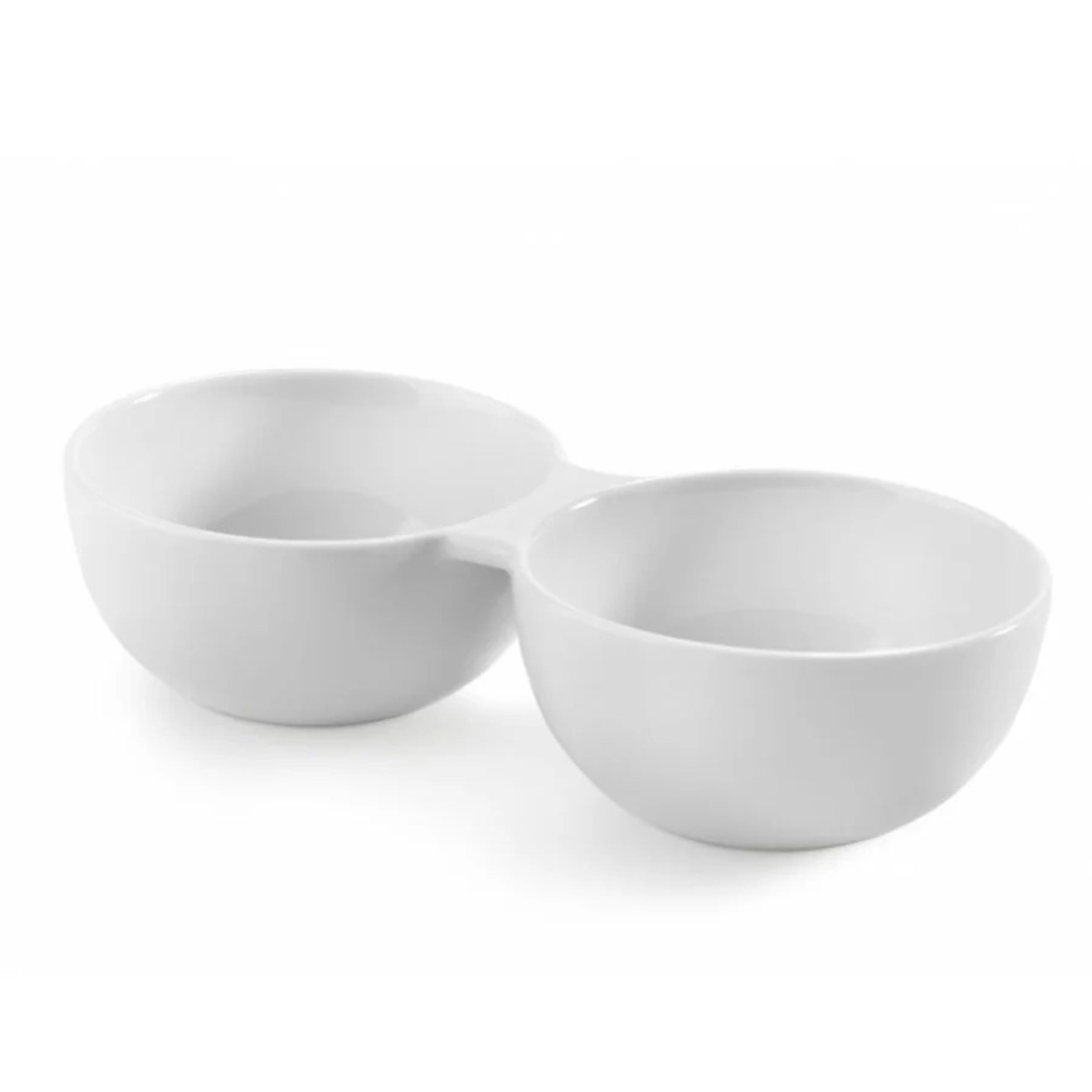 Authentics Double bol Smart, bol de service, bol à snacks, porcelaine, blanc
