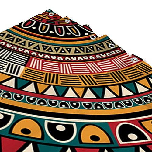 Rideau de douche Tribal 66x72 cm imperméable en polyester avec crochets