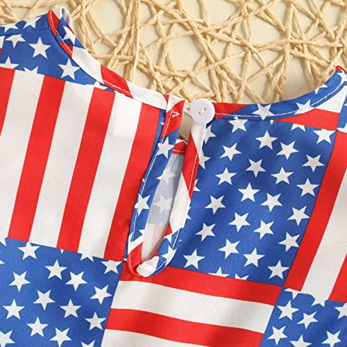 Beziun Vestido de manga voadora para o dia da independência, saia de verão para meninas, saia longa,