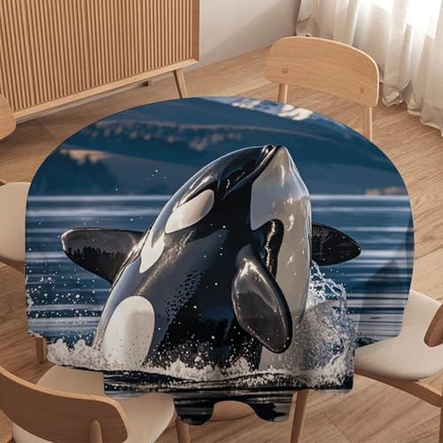 Nappe ronde en polyester lavable 177cm décoration table Halloween - 5