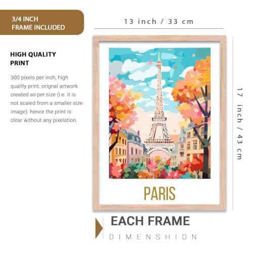 Image of kotart City view wall art poster with Frame for Home Decoration - Painting for Living Room Bedroom Office Wall hanging frames (Pack of 6 Multicolor) (13x17 inch, K)