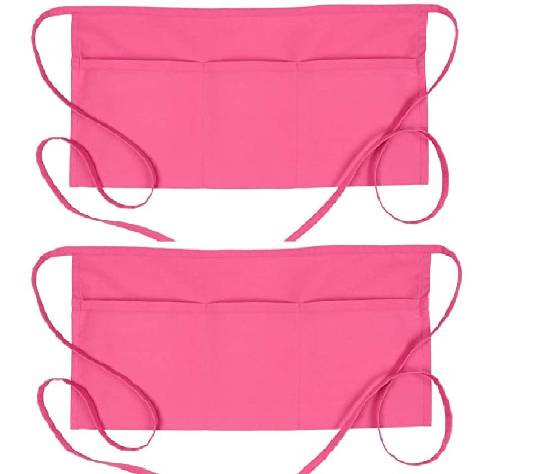Fame Original 3 Pocket Waist Apron for Adults in Raspberry Hot Pink 82806 - One Size Fits Most - Unisex (F9-83501)