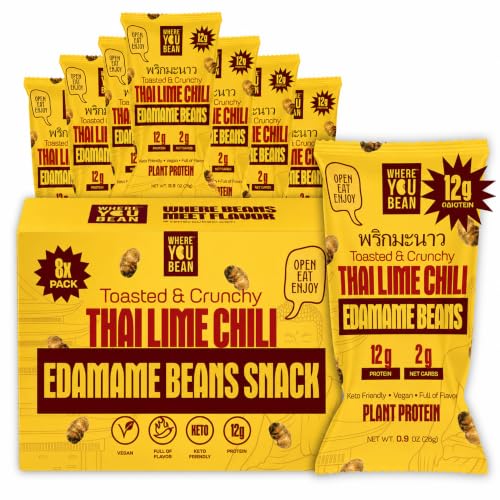 Where You Bean Edamame Beans Snack - Dry Roasted Edamame (Thai Lime Chili)