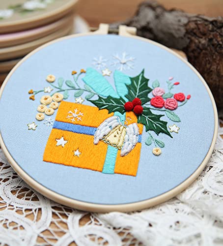Image of Gogobear Christmas Gift Pattern Home Tabletop Wall Decor Adult Beginner Handmade Embroidery Material Kits