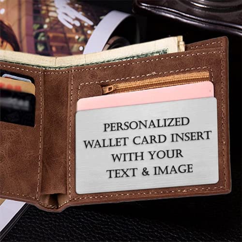 EAQ Personalized Wallet Insert, Custom Engraved Metal Card with Design, Message Card Gift for Dad, Husband, Boyfriend - Custom4