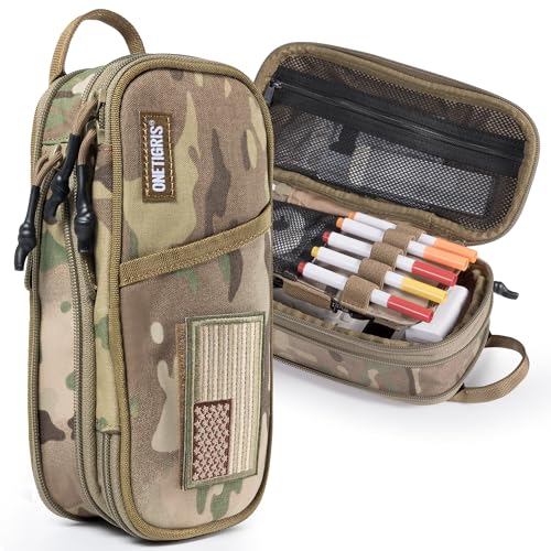 ONETIGRIS Pencil Case for Boys - Pencil Pouch for Boys School Office Supplies Stationery, Zipper Multi-Slot Large Capacity Pencil Bag Organizer with Pens Sleeve Holder for Adults Children Men Women by ONETIGRIS - Used condition - US$9.03