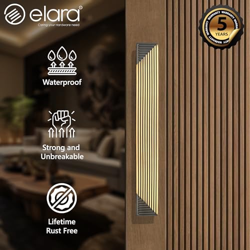 Image of Elara 14 Inches Pull Handle, Brass Finish and Clear Finish 5 Years Warranty, Strong and Rust Free. (EPH-14 Brass Antique, 350mm)