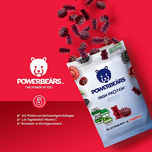 Powerbeärs High Protein Blackberry and Cherry | Protein Rich Fruit Gummies (16x50g) - Afbeelding 3
