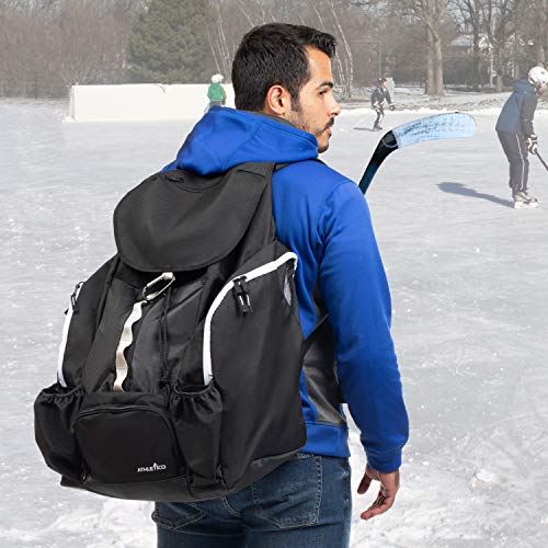 Athletico Hockey Backpack - Large Backpack to Carry Hockey Equipment Including Skates (Black) - image 9