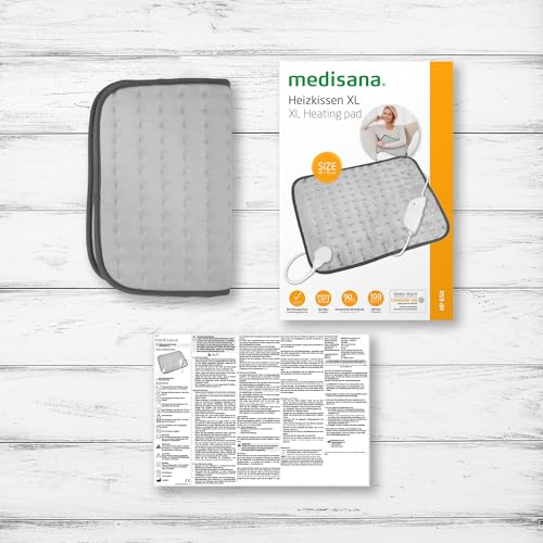medisana HP 650 XL-Heizkissen, 45 x 35 cm, Wärmekissen für Rücken, Gesäß und Nacken, mit 4 Temperaturstufen und mit Überhitzungsschutz, Heizmatte elektrisch mit Abschaltautomatik, waschbar