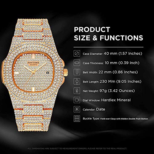 Luxury Unisex Watch Crystal Diamond Watches Big Face Women's Men's Quartz Watch Gold Color Silver Color Rose Gold Color Stainless Steel Wrist Watch - Image 4