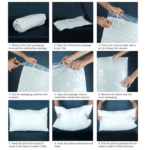Image of White Pillow Set of 2 Sleep Pillow | 46 x 69 cm Neck Pillow | Satin Stripes Pattern Microfibre Bed Pillow with Pillow Cover | 100 GSM Hypoallergenic Pillow